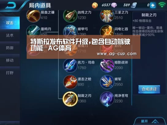 特斯拉发布软件升级,包含自动驾驶功能-AG体育(图1) AG足球
